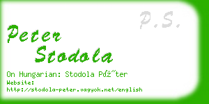 peter stodola business card